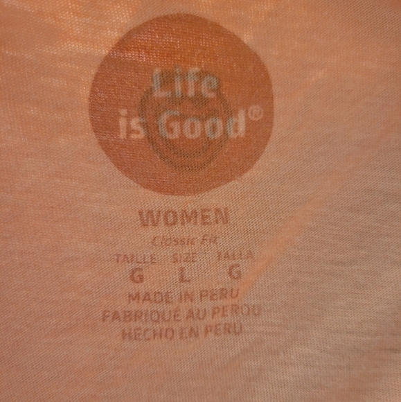 Life is Good Womens Classic Fit Orange Bicycle Tee Size Large - Picture 3 of 4